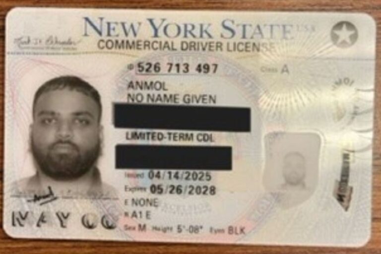 Arrest of Trucker with Unknown Identity in New York